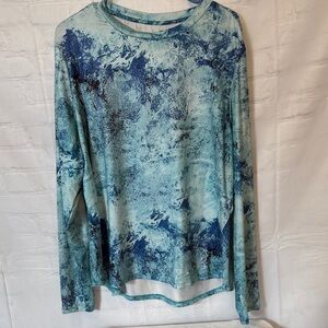 Enlighten Long Sleeve UPF 50 Sun Shirt, Women's 1X, Ocean Graphics